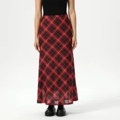 Women's Slight Fishtail Mesh Skirt - Wild Fable™ Red Plaid -Trendy Wear Women Store GUEST 0080fae3 f7dd 48e8 ae15 af2472c76959