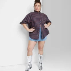 Women's Oversized Button-Down Flannel Shirt - Wild Fable™ Plaid -Trendy Wear Women Store GUEST 00c5a37a 0c4f 459d b05e d7336c72bab7