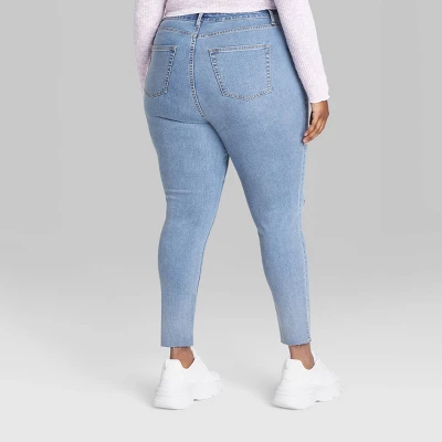 Women's Super-High Rise Distressed Skinny Jeans - Wild Fable™ Medium Wash 2 Women's Super-High Rise Distressed Skinny Jeans - Wild Fable™ Medium Wash - Image 2