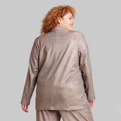 Women's Oversized Glitter Blazer - Wild Fable™ Copper 2 Women's Oversized Glitter Blazer - Wild Fable™ Copper - Image 2