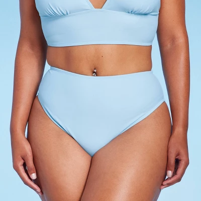 Women's High Leg Cheeky High Waist Bikini Bottom - Wild Fable™ Light Blue 3 Women's High Leg Cheeky High Waist Bikini Bottom - Wild Fable™ Light Blue - Image 3