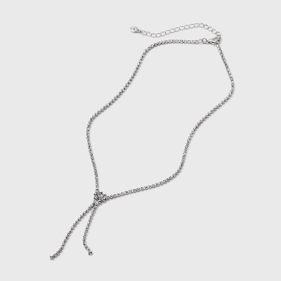 Crystal Y-Necklace - Wild Fable™ Silver 2 Crystal Y-Necklace - Wild Fable™ Silver - Image 2