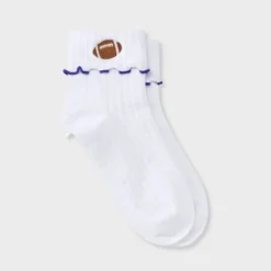 Women's Game Day Embroidered Football Pointelle Bobby Socks With Lettuce Edge Cuff - Wild Fable™ 27 Women's Game Day Embroidered Football Pointelle Bobby Socks With Lettuce Edge Cuff - Wild Fable™ -Trendy Wear Women Store GUEST 0b4765ab d1e8 41fa a350 ca22741aa346