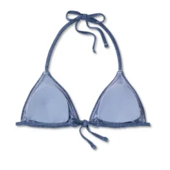 Women's Denim Textured Triangle Bikini Top - Wild Fable™ Denim Blue -Trendy Wear Women Store GUEST 0cf0bccb ca47 4001 8463 207f46be0df7