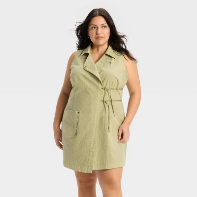 Women's Mini Wrap Dress - Wild Fable™ Olive Green 3 Women's Mini Wrap Dress - Wild Fable™ Olive Green - Image 3