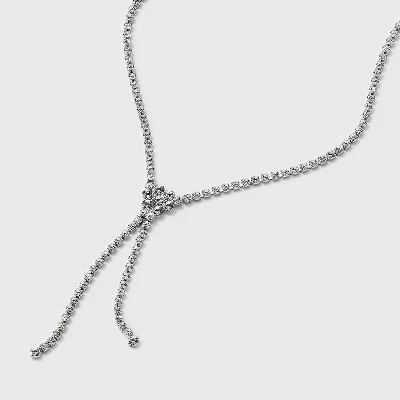 Crystal Y-Necklace - Wild Fable™ Silver 3 Crystal Y-Necklace - Wild Fable™ Silver - Image 3