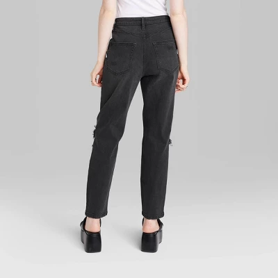 Women's Super-High Rise Tapered Jeans - Wild Fable™ Black Denim 2 Women's Super-High Rise Tapered Jeans - Wild Fable™ Black Denim - Image 2