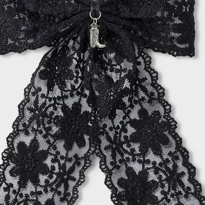 Wide Lace Hair Barrette With Boot Charm - Wild Fable™ Black: Fashion Accessory, Polyester & Cotton 2 Wide Lace Hair Barrette With Boot Charm - Wild Fable™ Black: Fashion Accessory, Polyester & Cotton - Image 2