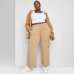 Women's High-Rise Wide Leg Fleece Cargo Pants - Wild Fable™ -Trendy Wear Women Store GUEST 1893da8d 6f01 4945 9d0d 9308c18f7e16