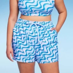 Women's 5" Board Swim Shorts - Wild Fable™ Multi Blue Swirl Print -Trendy Wear Women Store GUEST 19ccdb06 ab5f 4a58 9432 12ba71070a8c