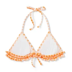Women's Ruffle Detail Triangle Bikini Top - Wild Fable™ Orange Gingham 12 Women's Ruffle Detail Triangle Bikini Top - Wild Fable™ Orange Gingham -Trendy Wear Women Store GUEST 1ced4e5c 16d2 4d53 ad54 ae34d714cd36