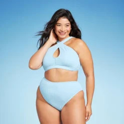 Women's Cross Front Pucker Textured Halter Bikini Top - Wild Fable™ -Trendy Wear Women Store GUEST 1d6f210f 5471 4bb2 8845 3c6d35aa290b