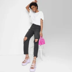 Women's Super-High Rise Curvy Tapered Jeans - Wild Fable™ Black Wash -Trendy Wear Women Store GUEST 1e9c43f6 7a7d 4e3a be9f 8e773cff48ba