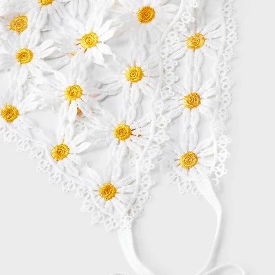 Daisy Knit Headscarf - Wild Fable™ White/Yellow 3 Daisy Knit Headscarf - Wild Fable™ White/Yellow - Image 3