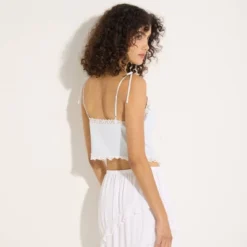 Women's Ribbed Lace Trim Crop Top - Wild Fableā¢