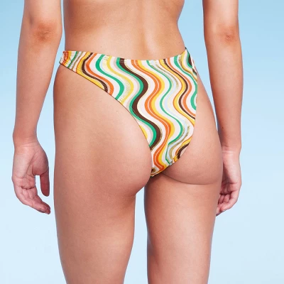 Women's Extra High Leg Ultra Cheeky Bikini Bottom - Wild Fable™ Multi Striped 1 Women's Extra High Leg Ultra Cheeky Bikini Bottom - Wild Fable™ Multi Striped