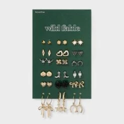 Western Earring Set 18pc - Wild Fable™ Gold/Silver