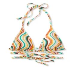 Women's Tie-Front Triangle Bikini Top - Wild Fable™ Multi Striped -Trendy Wear Women Store GUEST 29213c56 a516 4058 9663 681e292bbaf9