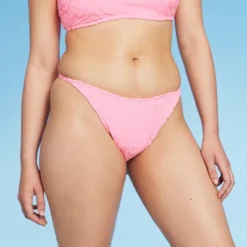 Women's Wavy Terry Textured High Leg Extra Cheeky Bikini Bottom - Wild Fable™ Light Pink -Trendy Wear Women Store GUEST 2ad8a91c e333 497e a5c8 b7eef54ad562