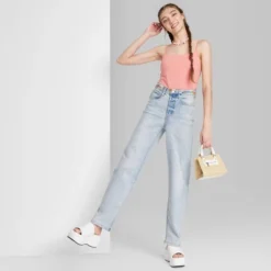 Women's Super-High Rise Distressed Straight Jeans - Wild Fable™ Light Wash -Trendy Wear Women Store GUEST 2f8acc41 cf25 4c1b 8ab8 a964a3634ed3