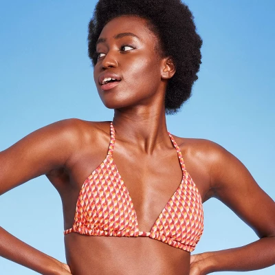 Women's Ribbed Triangle Bikini Top - Wild Fable™ Geo Print 2 Women's Ribbed Triangle Bikini Top - Wild Fable™ Geo Print - Image 2