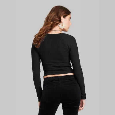 Women's Long Sleeve Sweetheart Neck Seamless Shirt - Wild Fable™ 2 Women's Long Sleeve Sweetheart Neck Seamless Shirt - Wild Fable™ - Image 2