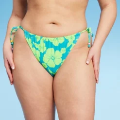 Women's Adjustable Coverage Bikini Bottom - Wild Fable™ Blue/Green Tropical Print -Trendy Wear Women Store GUEST 41f91eb6 748e 45aa bb50 30fcfeffacf9