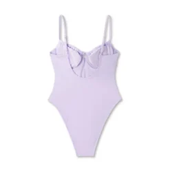 Women's Shirred Detail Underwire High Leg Extra Cheeky One Piece Swimsuit - Wild Fable™ Lilac Purple -Trendy Wear Women Store GUEST 43772e28 614a 46b8 95e2 fbe258408d7a