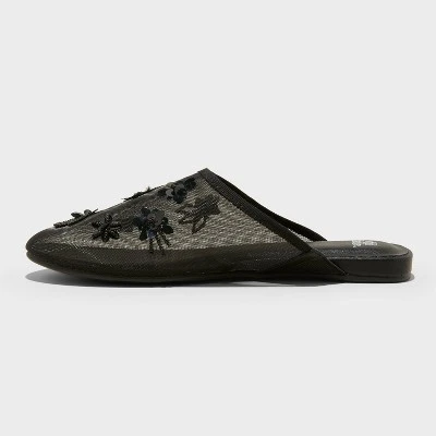Women's Pixie Floral Mesh Slip-On Mule Flats With Memory Foam Insole - Wild Fable™ 1 Women's Pixie Floral Mesh Slip-On Mule Flats With Memory Foam Insole - Wild Fable™