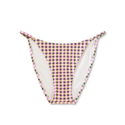 Women's High Leg Cheeky Bikini Bottom - Wild Fable™ Multi Check Print 5 Women's High Leg Cheeky Bikini Bottom - Wild Fable™ Multi Check Print - Image 5