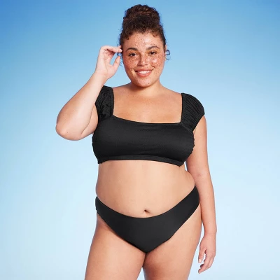 Women's Mid-Rise High Leg Extra Cheeky Bikini Bottom - Wild Fable™ Black 2 Women's Mid-Rise High Leg Extra Cheeky Bikini Bottom - Wild Fable™ Black - Image 2