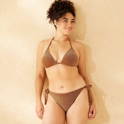 Women's Sparkle Low-Rise High Leg Cheeky Side-Tie Bikini Bottom - Wild Fable™ 3 Women's Sparkle Low-Rise High Leg Cheeky Side-Tie Bikini Bottom - Wild Fable™ - Image 3