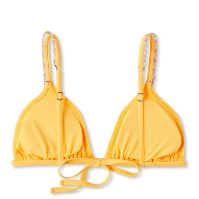 Women's Beaded Strap Triangle Bikini Top - Wild Fable™ Orange 6 Women's Beaded Strap Triangle Bikini Top - Wild Fable™ Orange - Image 6