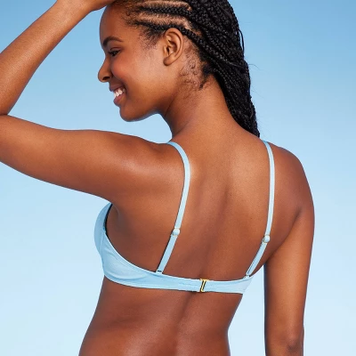 Women's Twist-Front Bralette Bikini Top - Wild Fable™ Blue Lurex 1 Women's Twist-Front Bralette Bikini Top - Wild Fable™ Blue Lurex