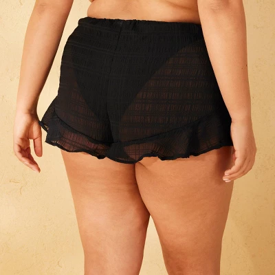 Women's Textured Chiffon Ruffle Hem Cover Up Shorts - Wild Fable™ 4 Women's Textured Chiffon Ruffle Hem Cover Up Shorts - Wild Fable™ - Image 4