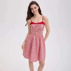 Women's Smocked Bodice Mini Cami Dress - Wild Fable™ Red Gingham -Trendy Wear Women Store GUEST 57ca09a4 d7d1 4030 b664 7ef25eaa2e0c