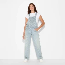 Women's Mid-Rise Denim Baggy Overalls - Wild Fableā¢
