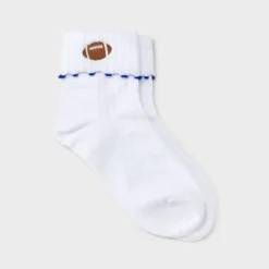 Women's Game Day Embroidered Football Pointelle Bobby Socks With Lettuce Edge Cuff - Wild Fable™ 19 Women's Game Day Embroidered Football Pointelle Bobby Socks With Lettuce Edge Cuff - Wild Fable™ -Trendy Wear Women Store GUEST 62da3715 c064 4381 876d bd55d168bef9