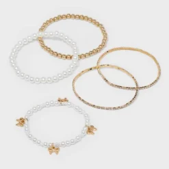 Beaded And Pearl Bow Charm Bracelet Set 5pc - Wild Fable™ Gold 7 Beaded And Pearl Bow Charm Bracelet Set 5pc - Wild Fable™ Gold -Trendy Wear Women Store GUEST 69495807 688c 4cf0 ace8 4c6cb52a8740