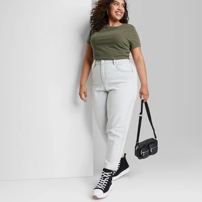 Women's Super-High Rise Tapered Jeans - Wild Fable™ Ultra Light Wash 4 Women's Super-High Rise Tapered Jeans - Wild Fable™ Ultra Light Wash - Image 4