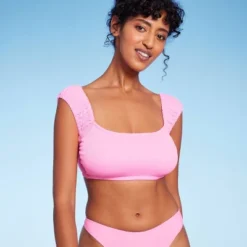 Women's Cap Sleeve Smocked Bralette Bikini Top - Wild Fable™ -Trendy Wear Women Store GUEST 6c66fc84 2d09 47a2 8be4 5216854e5f26