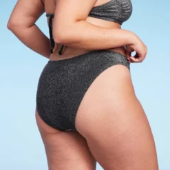 Women's High Leg Cheeky Bikini Bottom - Wild Fable™ Black Lurex 11 Women's High Leg Cheeky Bikini Bottom - Wild Fable™ Black Lurex -Trendy Wear Women Store GUEST 73349ae4 0fa0 4abd a58b ad80a4c9612e