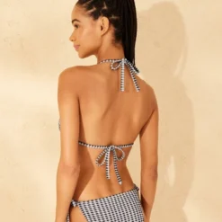 Women's Sparkle Gingham Texture Triangle Bikini Top - Wild Fable™