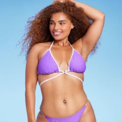 Women's Strappy Ring Front Triangle Bikini Top - Wild Fable™ Purple -Trendy Wear Women Store GUEST 83227e34 bda3 4580 a111 25f1c2a1cac2
