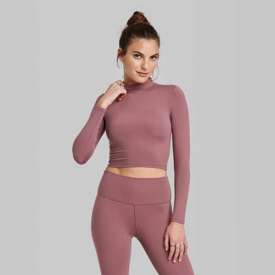 Women's Long Sleeve Mock Neck T-Shirt - Wild Fable™ 1 Women's Long Sleeve Mock Neck T-Shirt - Wild Fable™