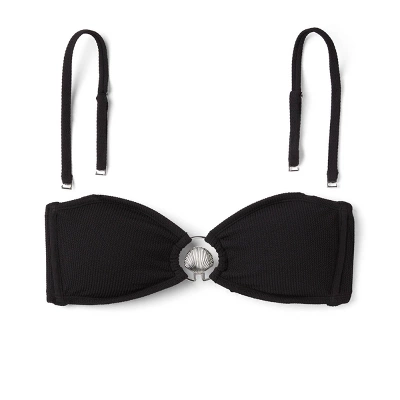 Women's Pucker Textured Center Front Shell Detail Bandeau Bikini Top - Wild Fable™ 5 Women's Pucker Textured Center Front Shell Detail Bandeau Bikini Top - Wild Fable™ - Image 5