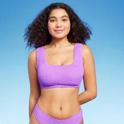 Women's Pucker Square Neck Wide Strap Bralette Bikini Top - Wild Fable™ -Trendy Wear Women Store GUEST 89891193 a216 43a3 93ad fa415eea7250