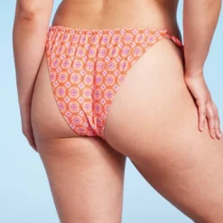 Women's Ultra High Leg Adjustable Coverage Bikini Bottom - Wild Fable™ Orange Tile Print -Trendy Wear Women Store GUEST 89bc93e0 0cc1 442e a82d 4ded88af3b2e