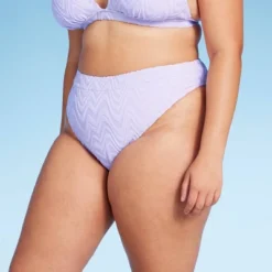 Women's Wavy Terry Textured Mid-Waist Ultra High Leg Cheeky Bikini Bottom - Wild Fable™ Lilac Purple -Trendy Wear Women Store GUEST 8b34834b b516 42cf 80f6 83afbd18fb6a