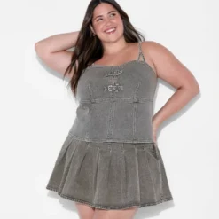 Women's Denim Buckle Corset Tank Top - Wild Fable™ Gray Wash -Trendy Wear Women Store GUEST 8d035162 af3d 4631 9784 ecb5036edb54